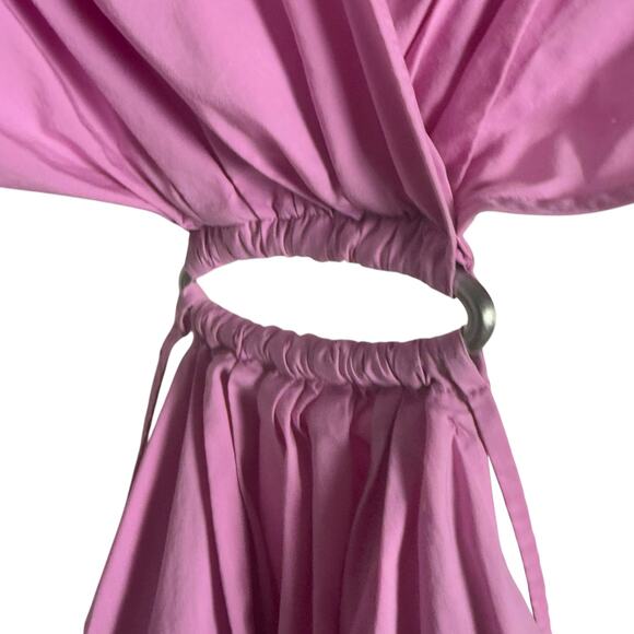 Jonathan Simkhai Aulora Pink Cut Out Short Sleeve A-Line Mini Dress Size Small - Picture 10 of 16